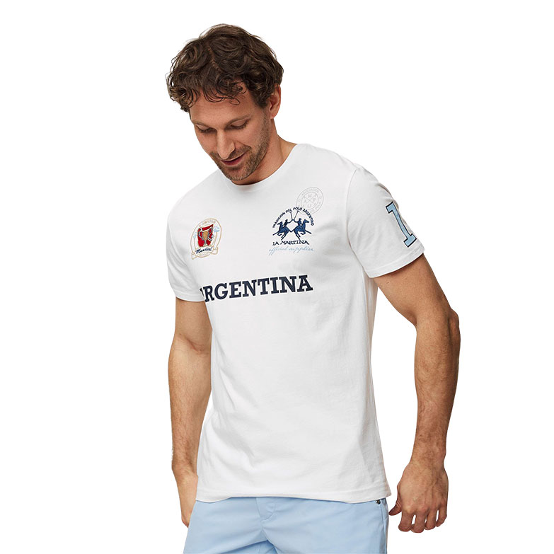 La Martina Μπλούζα Argentina T-shirt VMR603 Λευκό