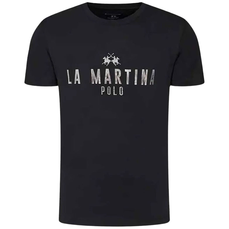 LA MARTINA Μπλούζα T-shirt KM Μαύρη