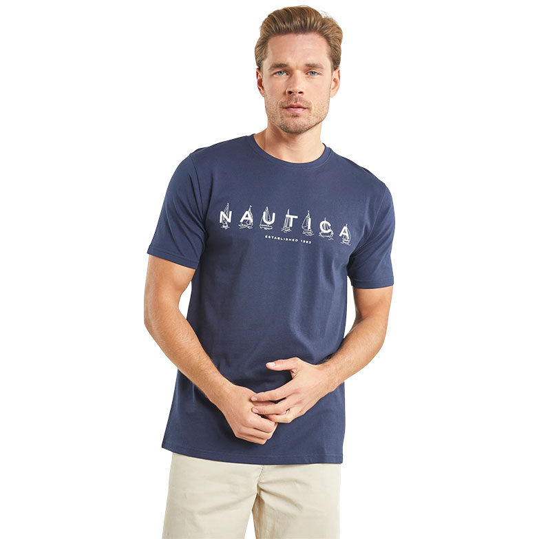 NAUTICA Μπλούζα T-Shirt Cade Μπλέ