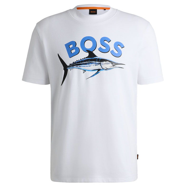 BOSS Μπλούζα Bossfish Λευκή